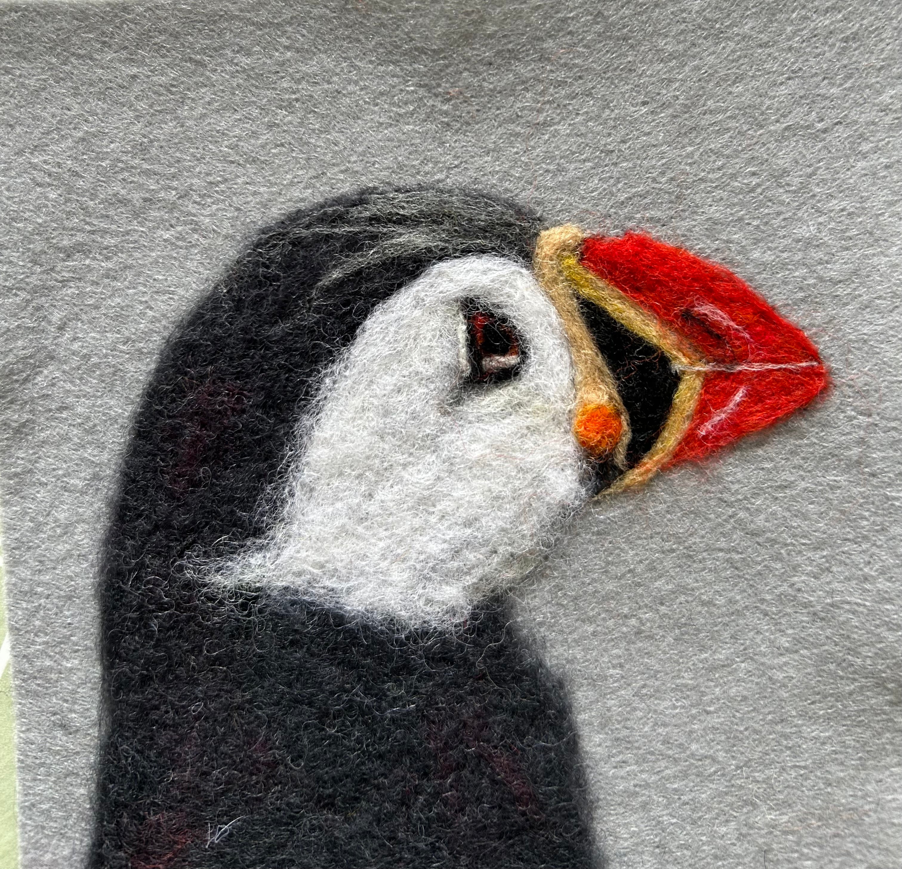 Needle Felted Puffin head
