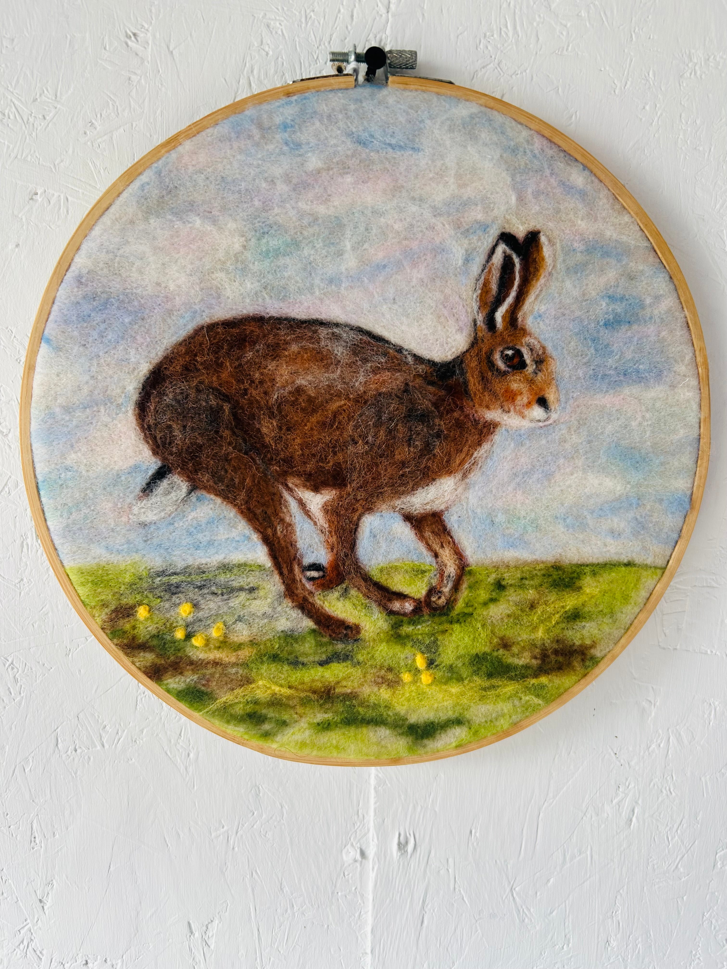 Brown Hare needle felted