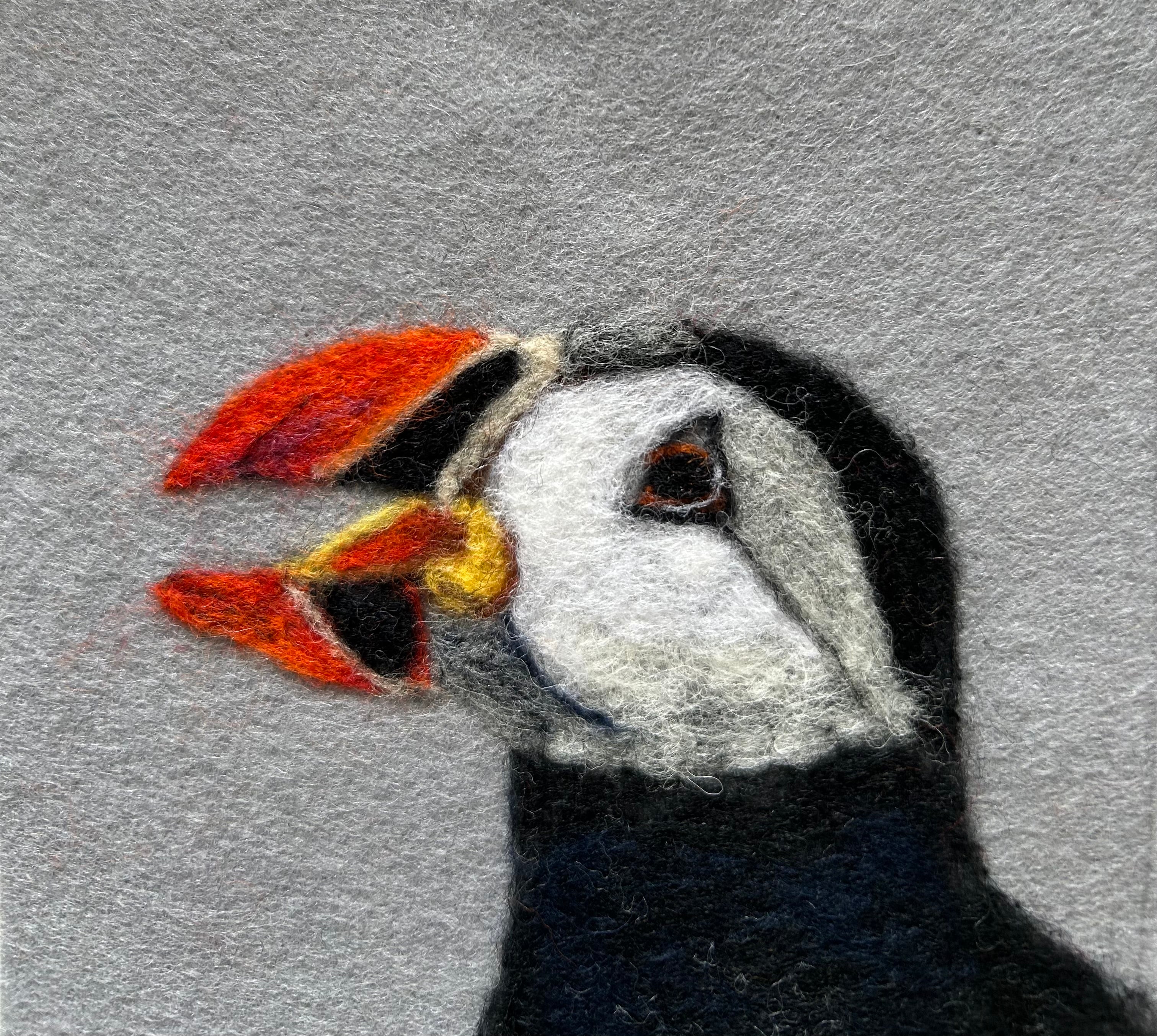 Needle Felted Puffin Head