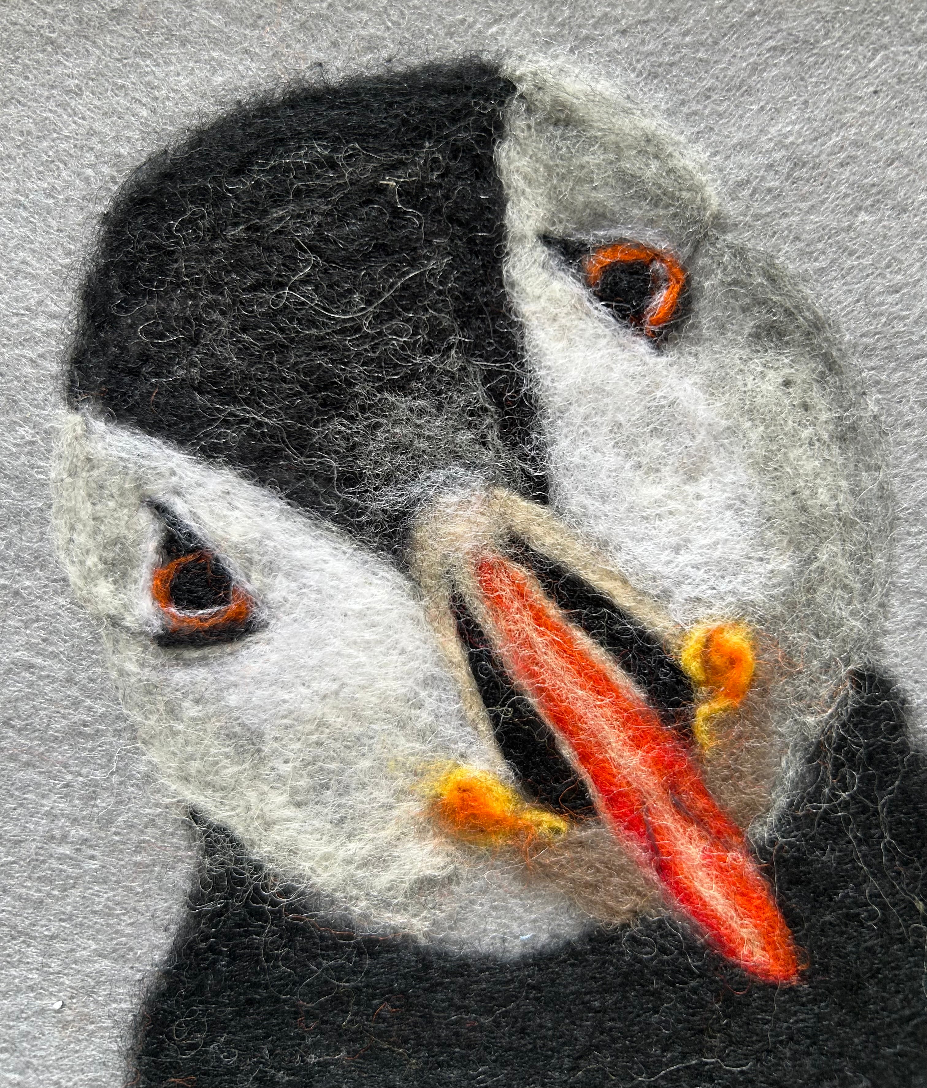 Needle felted Puffin head