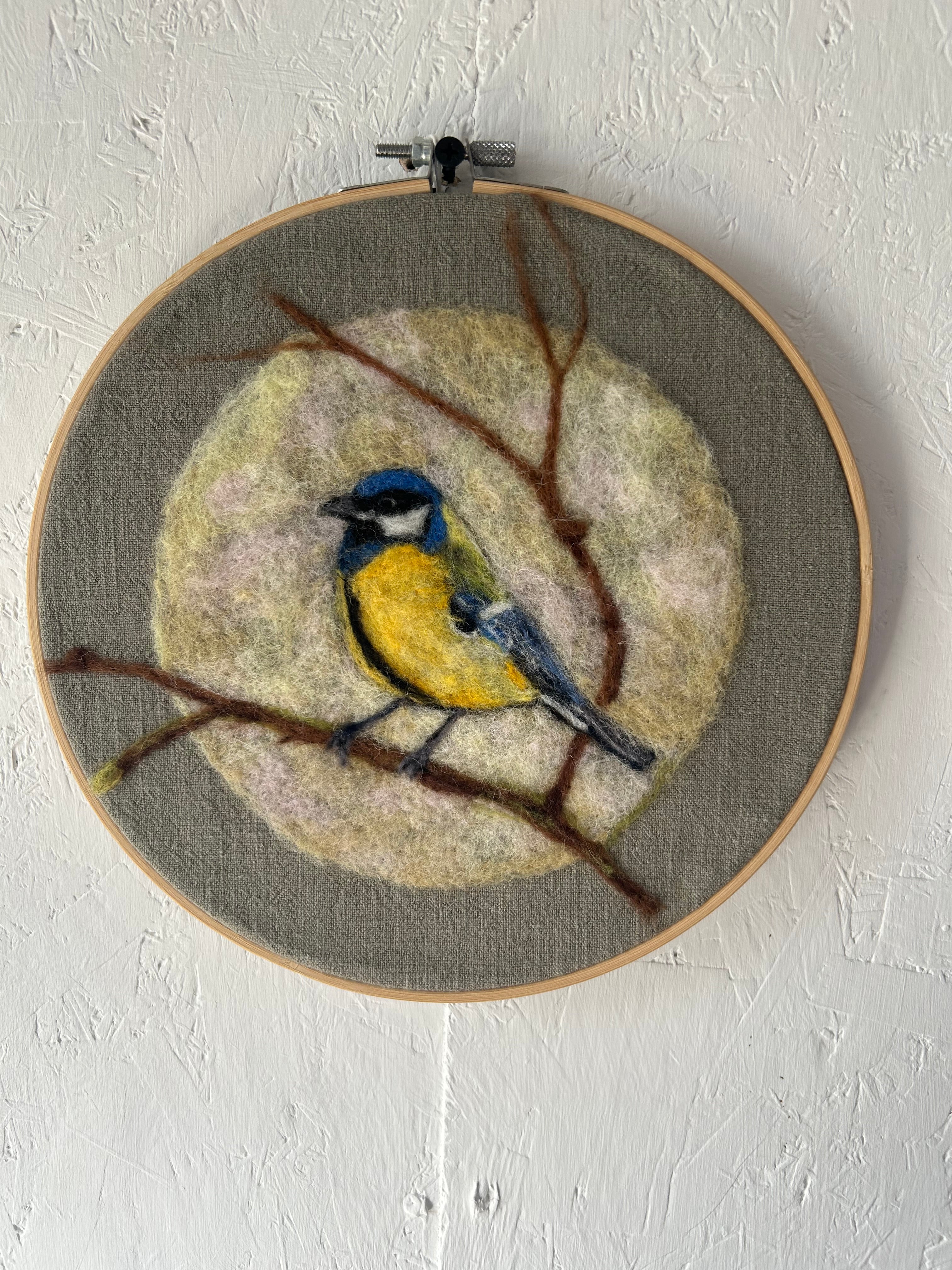 Blue Bird  needle felted