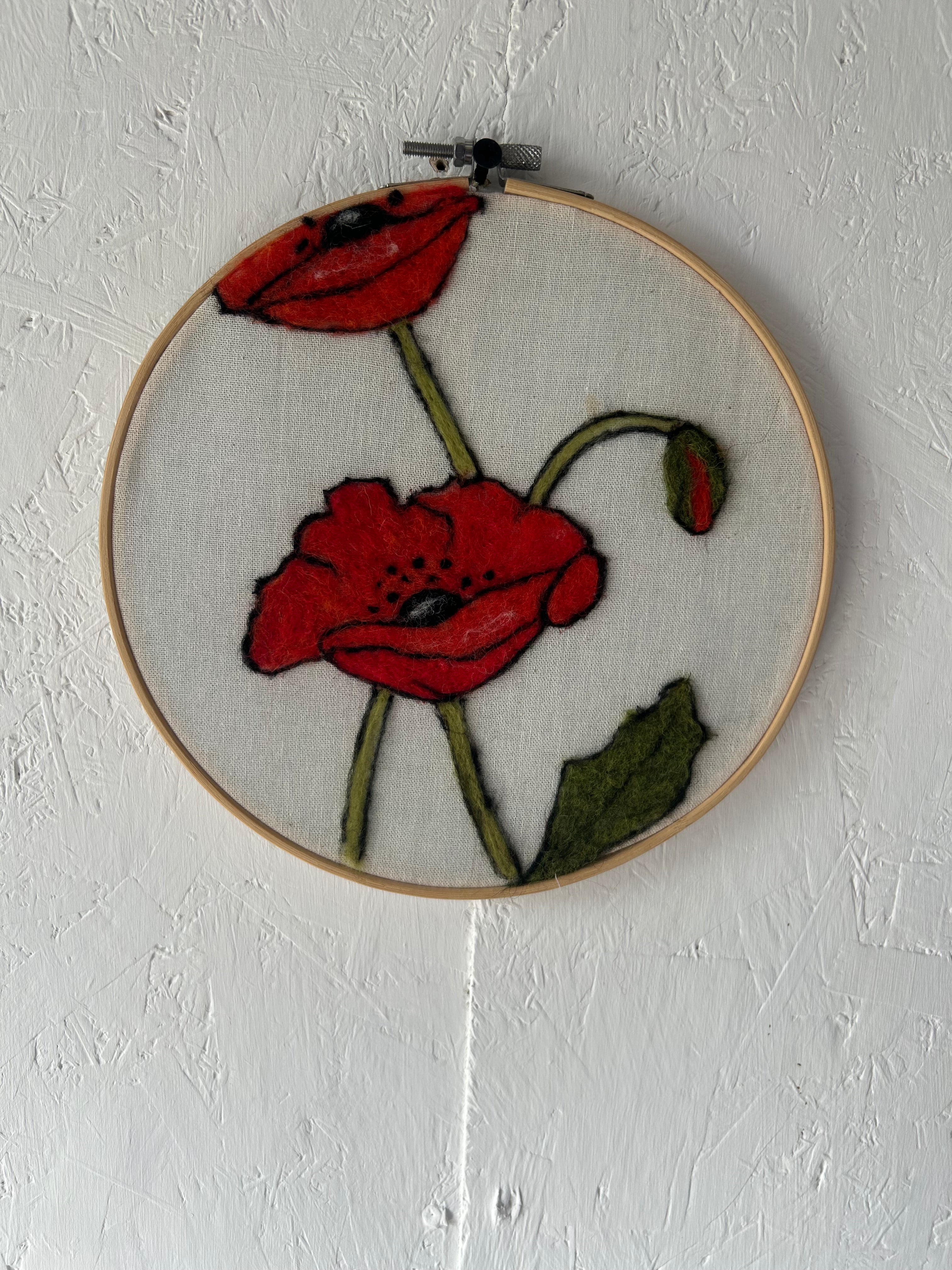 Flower Poppy needle felted