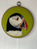 Puffin head needle felted